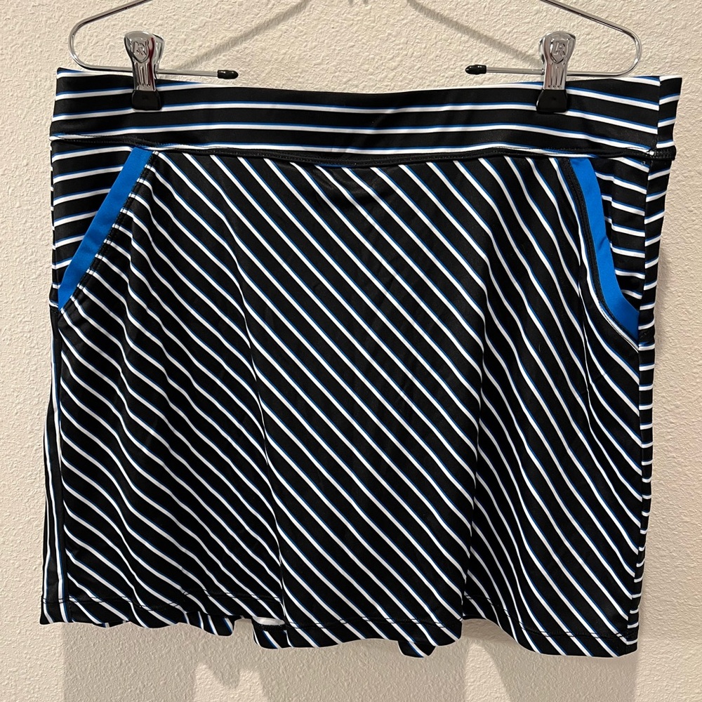 PGA Tour Black and Blue Performance Mini Skater Skort for Casual Wear